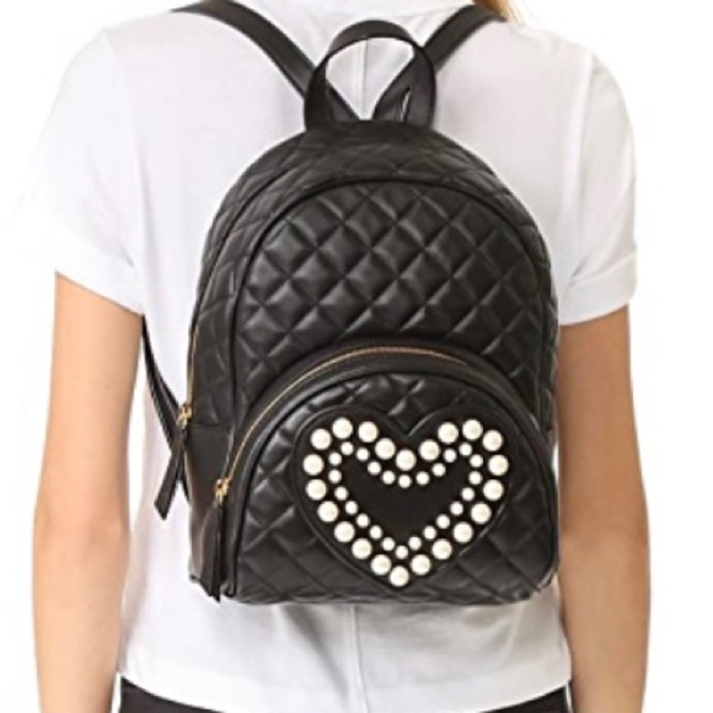 Boutique Moschino Quilted Heart Leather Backpack